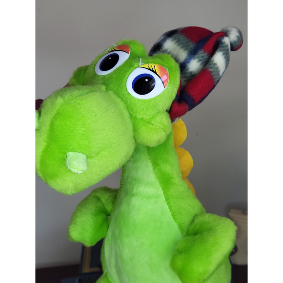 Dragon Dinosaur Lochness Monster Floppy plush In hat Russian tag Rare - Picture 10 of 17